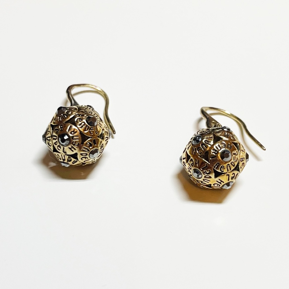 Henri Bendel Crystal Logo Drop Earrings - Picture 4 of 6